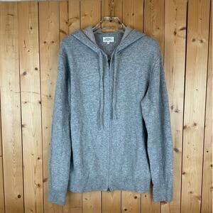 Hartford Men's Full-Zip Long Sleeve Wool/Cashmere Sweater, Gray - Size M